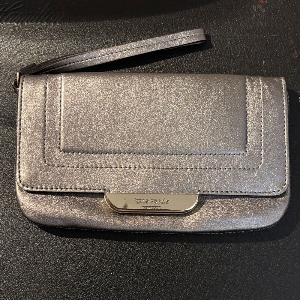 Kate Spade Metallic Silver Clutch